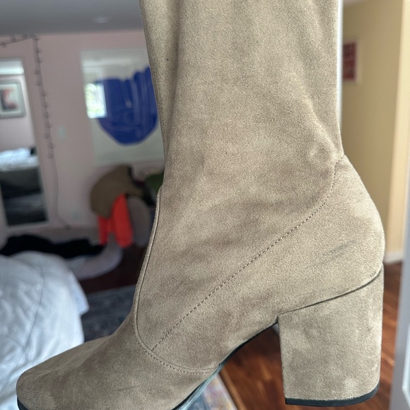 Slayer Steve Madden Taupe OTK Boots EXCELLENT Cond - Picture 4 of 12